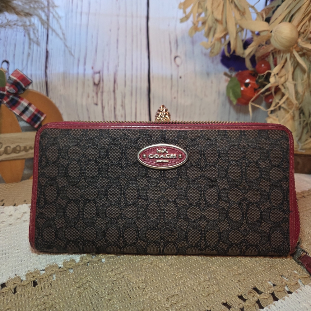 Coach Brown and Red Women's Wallet
